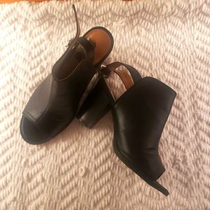 Women's sling back peep toe heels